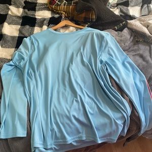 Selling blue fintech long sleeve shirt
